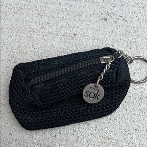 The Sak Black Textured Keychain Pouch